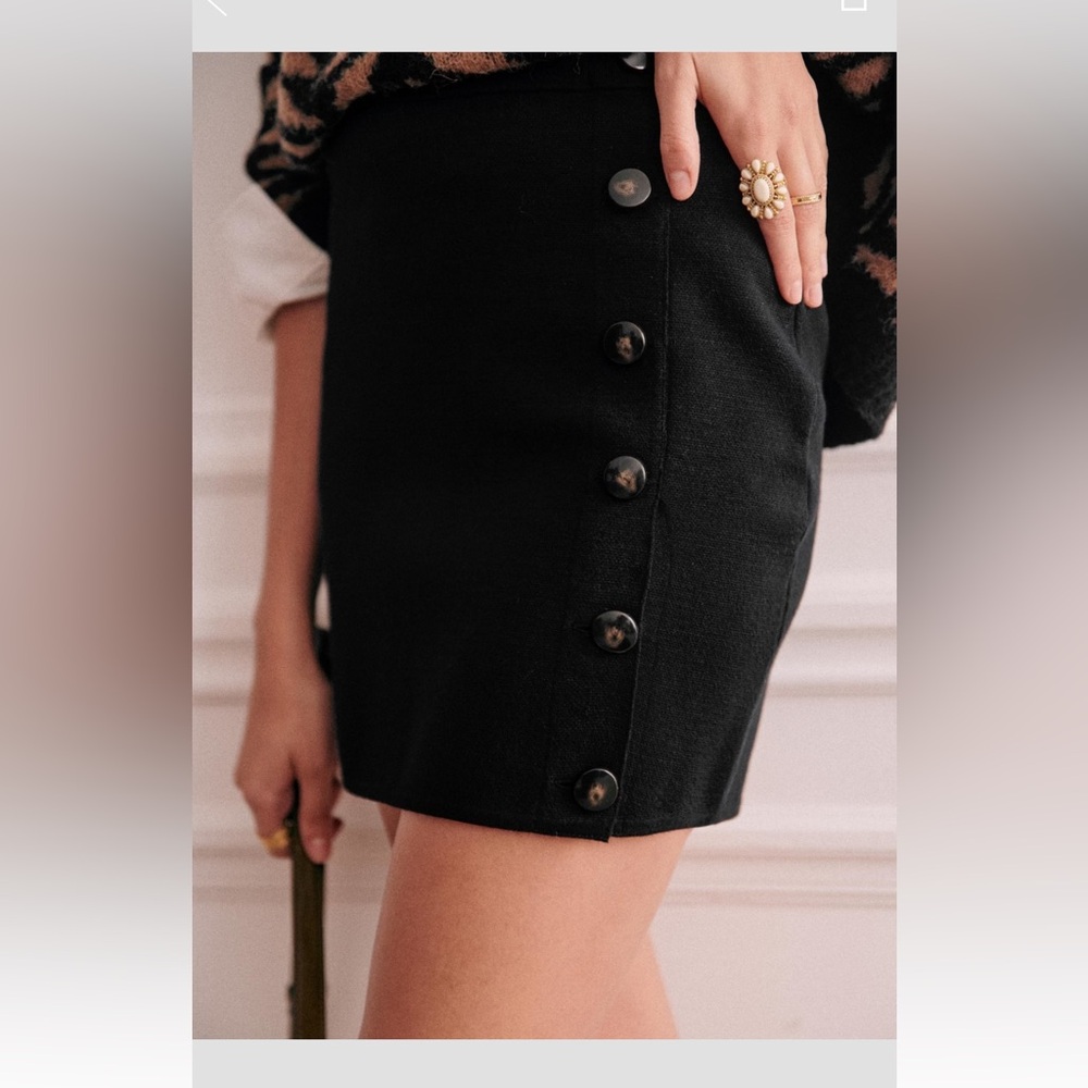 Sézane Black Romane knit mini skirt - Picture 3 of 10